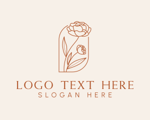 Terrarium - Rose Flower Plant logo design