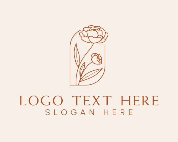 Botanical - Rose Flower Plant logo design