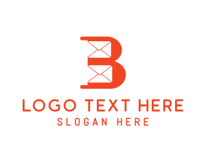 Text Message - Mail Envelope Letter B logo design