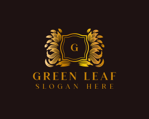 Premium Leaf Wreath logo design