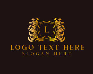 Boutique - Premium Leaf Wreath logo design