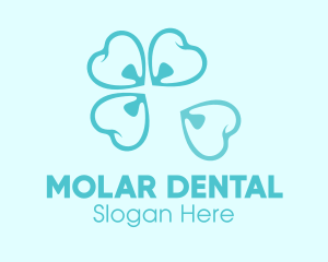 Molar - Blue Dental Flower Teeth logo design