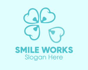 Blue Dental Flower Teeth logo design