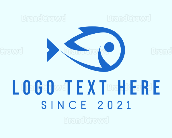 Happy Blue Fish Logo