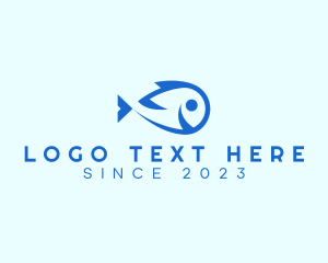 Veterinarian - Happy Blue Fish logo design