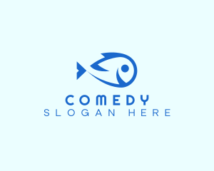 Happy Blue Fish  Logo