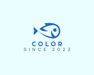 Pet Shop - Happy Blue Fish logo design