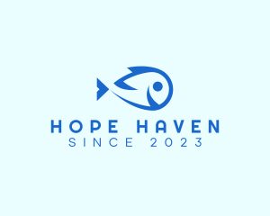 Ocean - Happy Blue Fish logo design