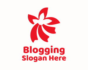 Red Flower Ribbon Logo