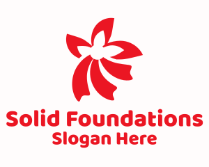 Red Flower Ribbon Logo