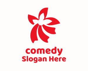 Red Flower Ribbon Logo