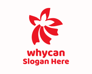 Red Flower Ribbon Logo