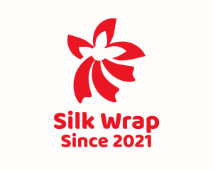 Red Flower Ribbon logo design