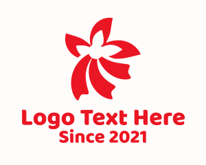 Ribbon - Red Flower Ribbon logo design