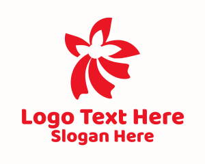 Red Flower Ribbon Logo