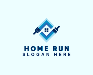 Home Renovation Paint Brush logo design