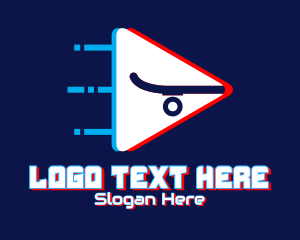 Online - Glitchy Fast Skateboard logo design