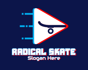 Skateboard - Glitchy Fast Skateboard logo design