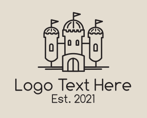 Heritage - Monoline Medieval Castle logo design