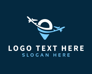 Airplane - Location Pin Airport logo design