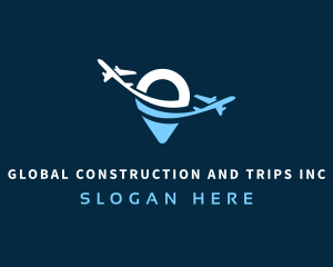 Trip - Location Pin Airport logo design
