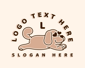 Illustration - Dog Puppy Heart logo design