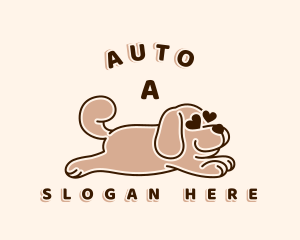 Stuffed - Dog Puppy Heart logo design