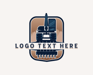 Mining - Excavator Heavy Equipment logo design