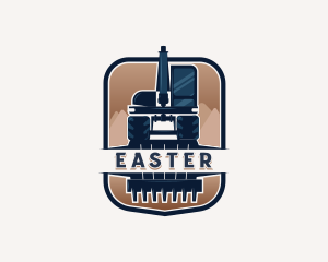 Excavation - Excavator Heavy Equipment logo design
