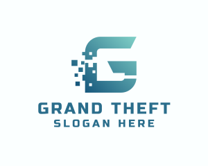Pixel Tech Letter G logo design