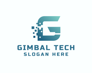 Pixel Tech Letter G logo design