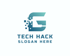 Hack - Pixel Tech Letter G logo design