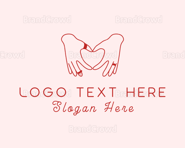 Romantic Heart Hand Logo