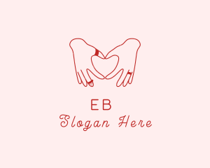 Romantic Heart Hand Logo