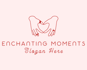 Romantic Heart Hand logo design