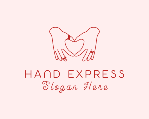 Sign Language - Romantic Heart Hand logo design