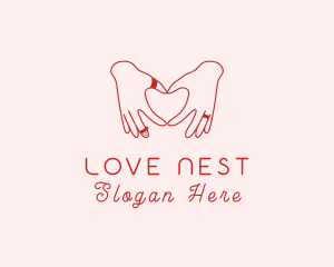 Romantic - Romantic Heart Hand logo design