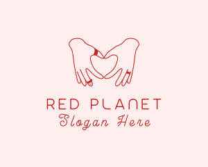 Romantic Heart Hand logo design