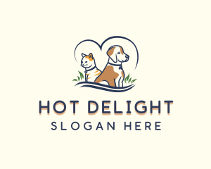 Dog Cat Heart logo design