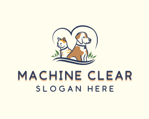 Shelter - Dog Cat Heart logo design