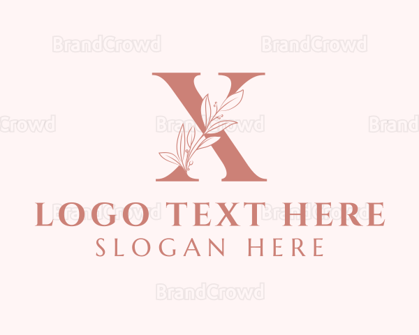Elegant Leaves Letter X Logo