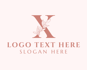 Beauty Wellness - Elegant Leaves Letter X logo design