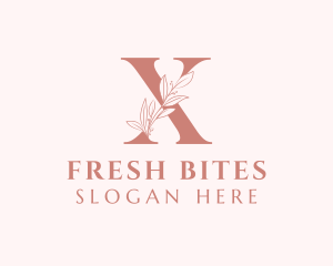 Beauty Wellness - Elegant Leaves Letter X logo design