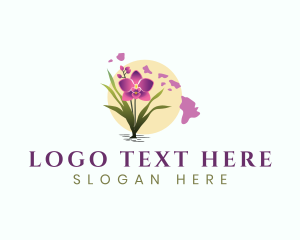 Hawaii - Hawaii Orchids Flower logo design