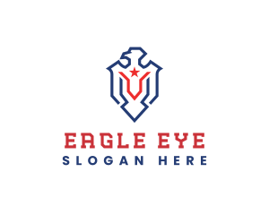 Patriotic Eagle  Bird logo design