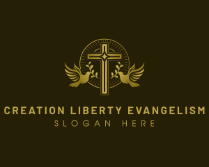 Church Dove Holy Spirit Heaven logo design