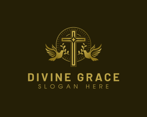 Church Dove Holy Spirit Heaven logo design