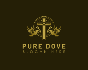 Church Dove Holy Spirit Heaven logo design