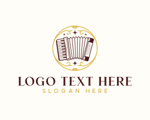 Orchestra - Accordion Instrument Performer logo design
