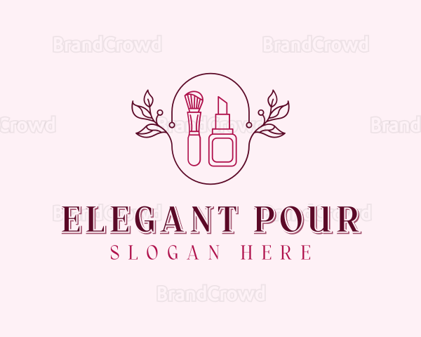 Makeup Brush Lipstick Logo